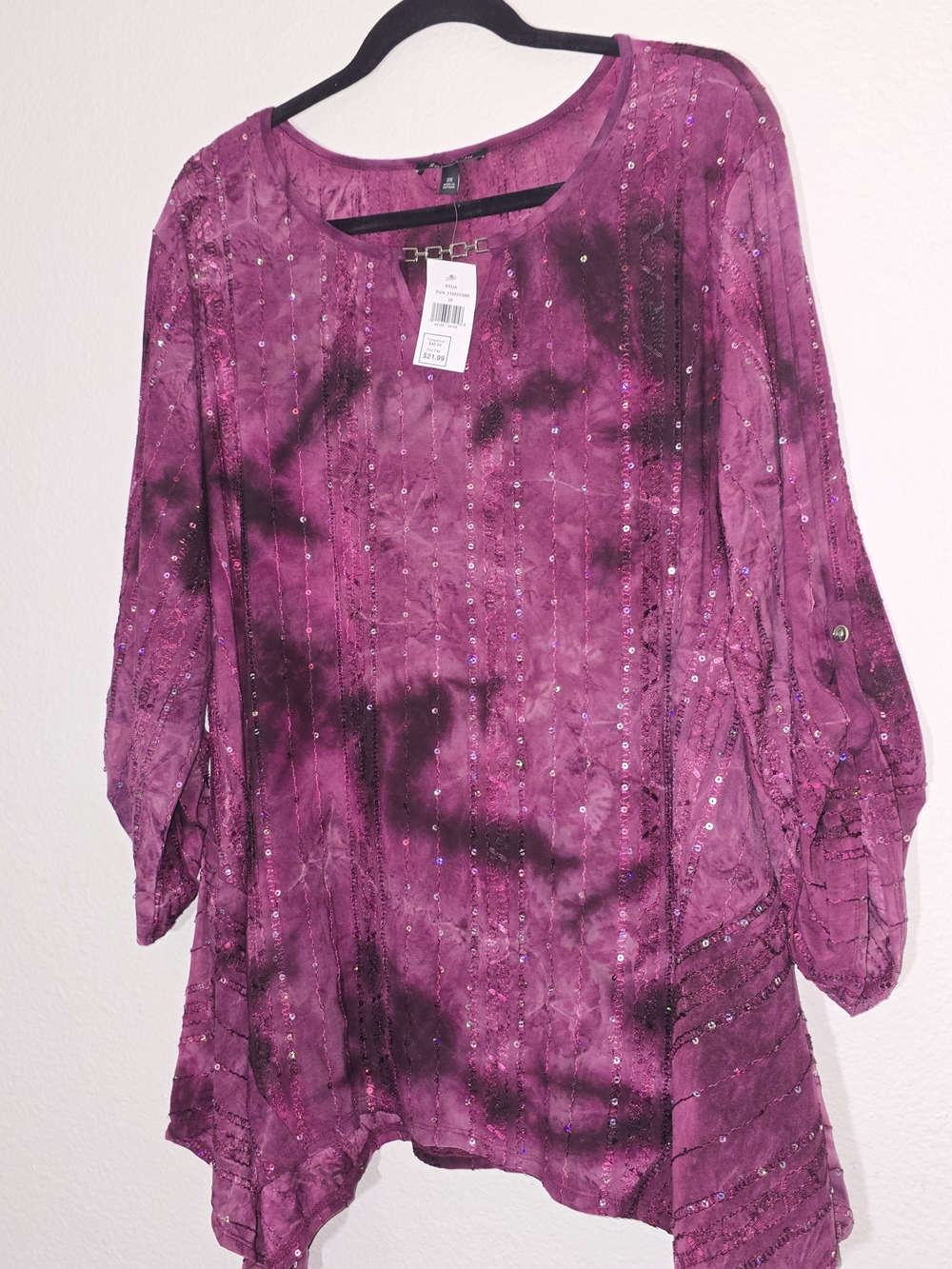Sami & Jo Sequined Fuchsia Tunic Top